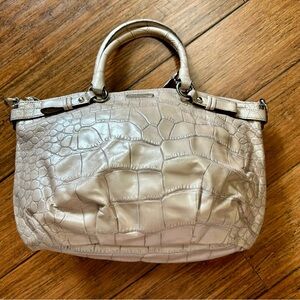 COACH Madison Lindsey Croc Embossed Leather Satchel